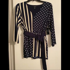 Polka dot & striped blouse